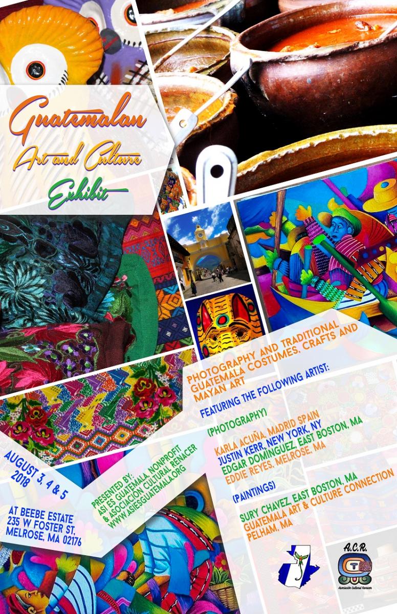 Poster for the exhibit of Guatemalan art August 3 four and five at the Beebe estate