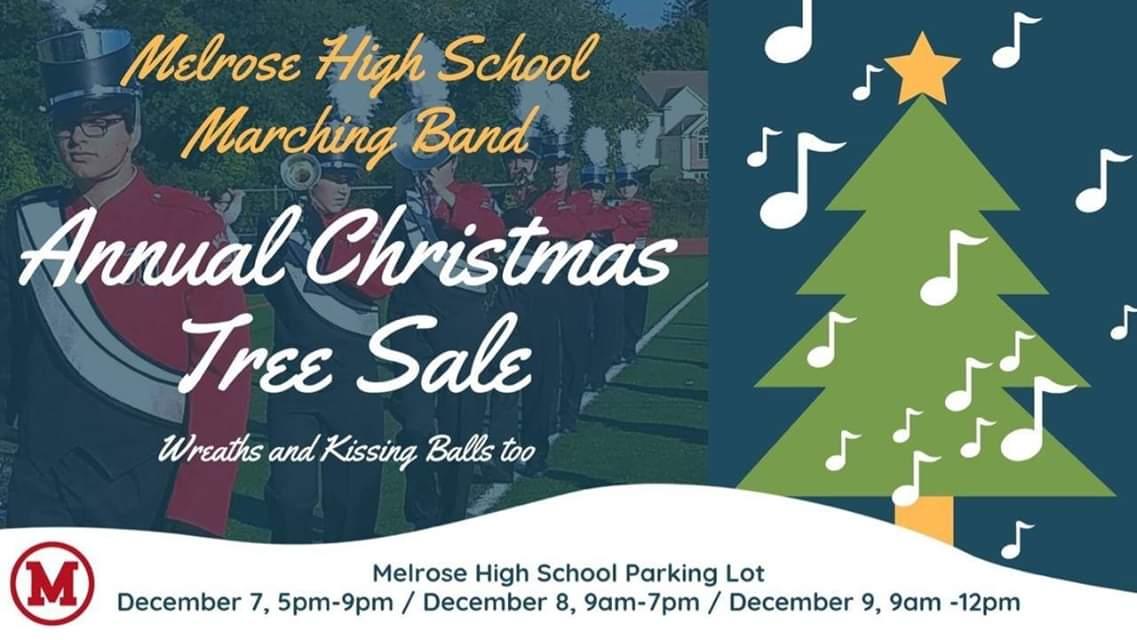 Flyer for MHS Band Christmas Tree Sale, December 7-9