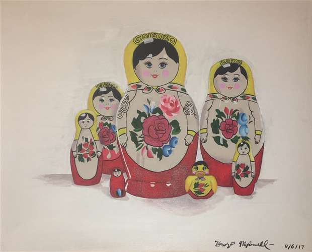Junior Bridget McDonnell earned an honorable mention for her painting of Russian dolls. (Courtesy Photo Melrose Public Schools)