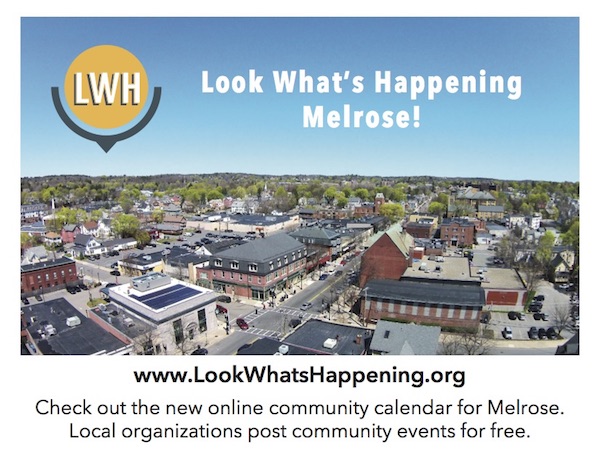 Aerial view of Melrose with Look What's Happening site info