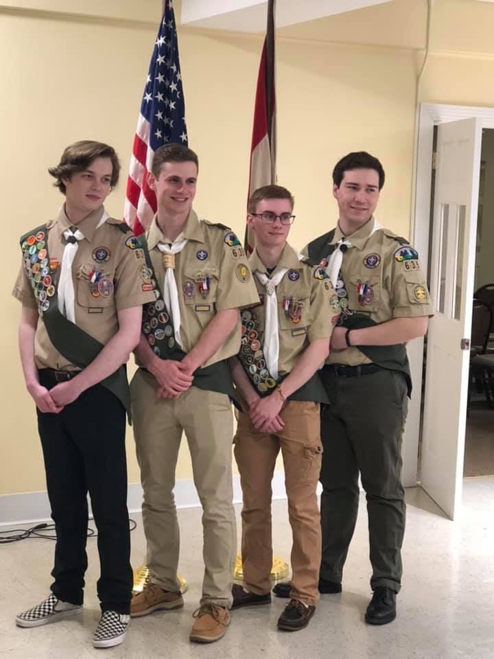 Photo of four Eagle Scouts