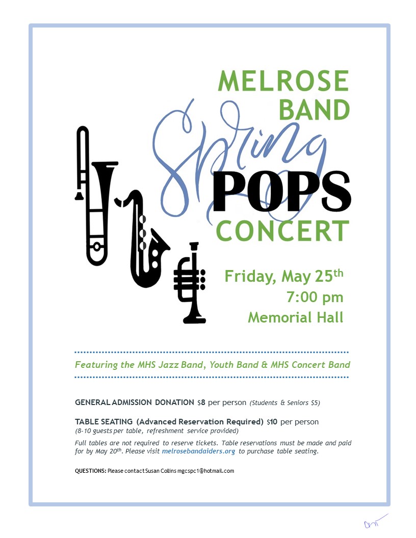 Melrose Band Spring Pops Concert Flyer