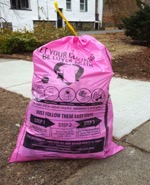 Photo of pink textile recycling bag