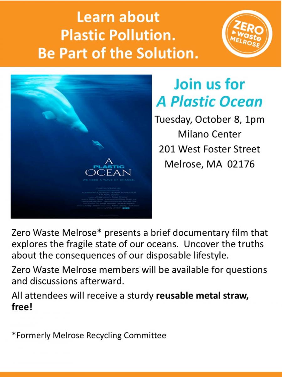 Poster for A Plastic Ocean Movie on October 8