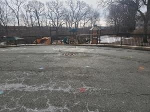 View of Roosevelt Playground in Winter