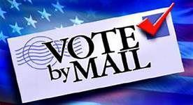 mailing envelope with the words vote by mail on it