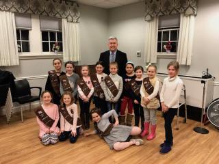  Girl Scout Troop 62954 and Mayor Dolan at the Milano Center