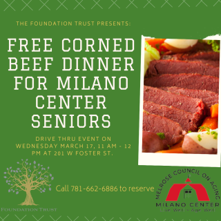 Free Corned Beef Dinner for Milano Center Seniors