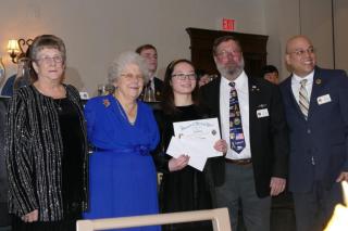 Ruby Robicheau Receiving Award for Patriots Pen Essay