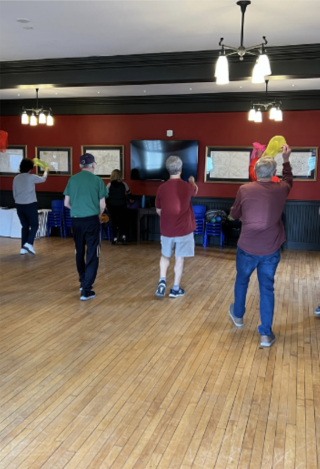 People exercising in a community center.