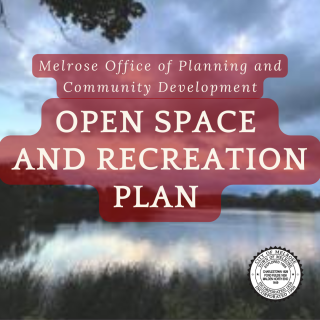 "Open space and recreation plan" over photo of a pond