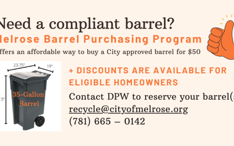 City of Melrose Offers Residents an Affordable Way to Purchase Lidded Trash Barrels