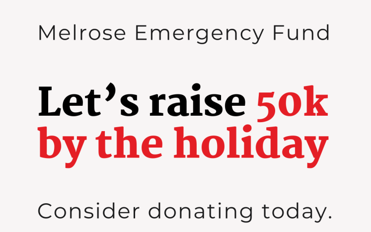  Melrose Emergency Fund Reaches 10% of Fundraising Goal, Thanks Donors