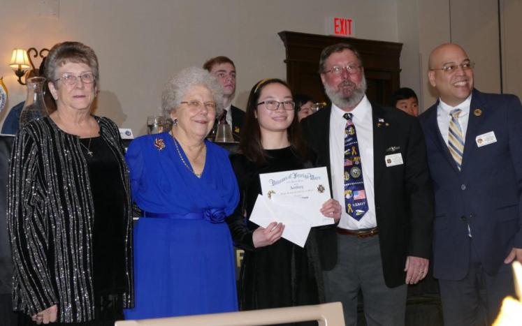 Ruby Robicheau Receiving Award for Patriots Pen Essay
