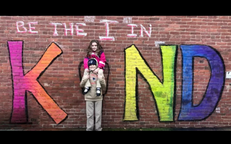Kindness Mural, Father with Daughter on His Shoulders