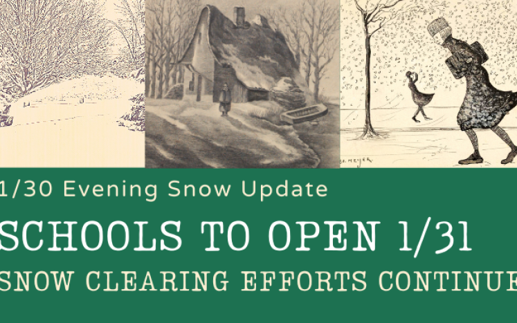 1/30 Evening Snow Update: Trash & Recycling, Driving Conditions, Shoveling & More